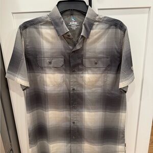 Kuhl Men's Casual Plaid Shirt - Black and Gray, Small